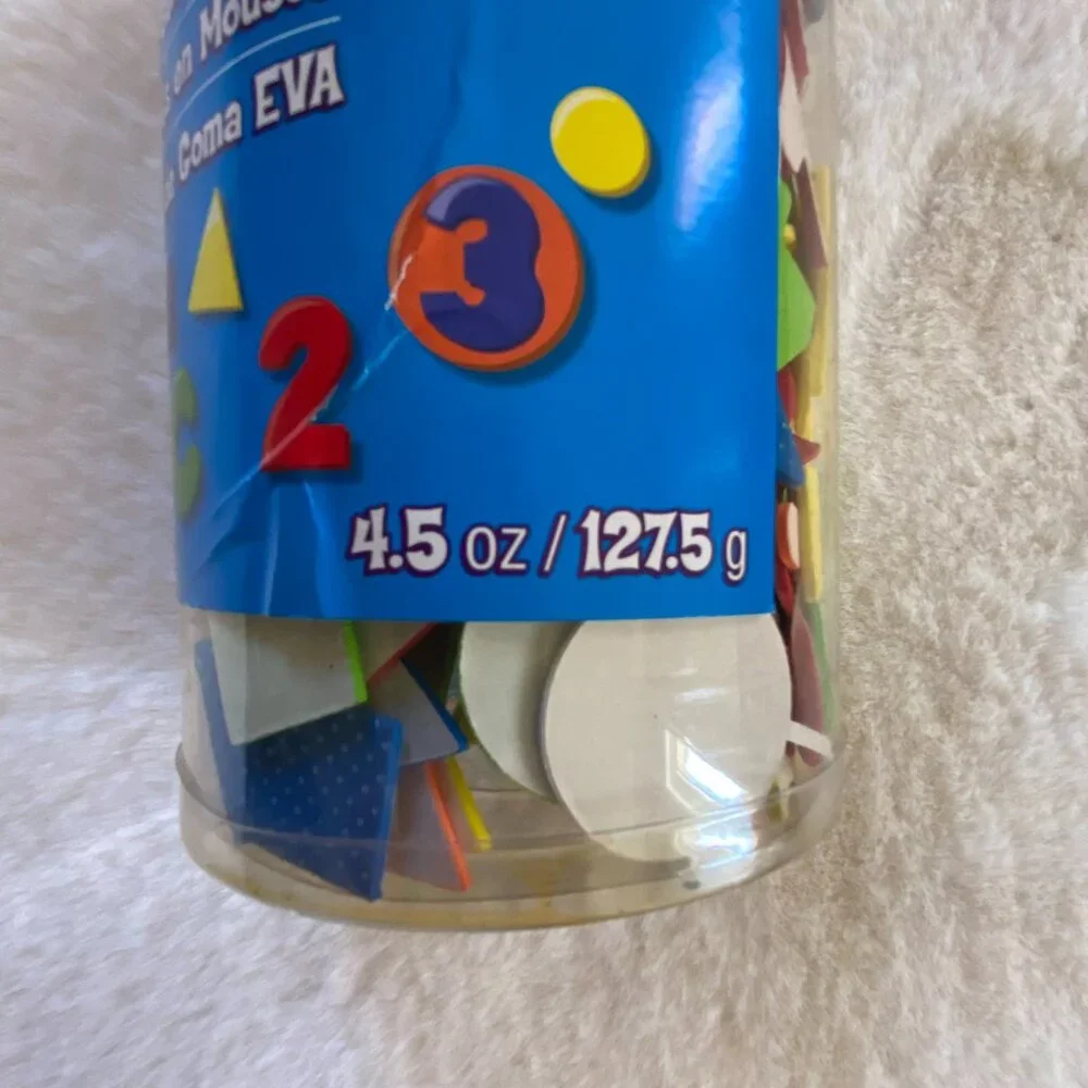 Foam Stickers Bright Letters Numbers Shapes 4.5 Oz. Container NEW learning craft